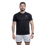 KIT 3 CAMISETAS DRY FIT + 3 SHORTS 2 EM 1 DE COMPRESSÃO - ALL BLACK