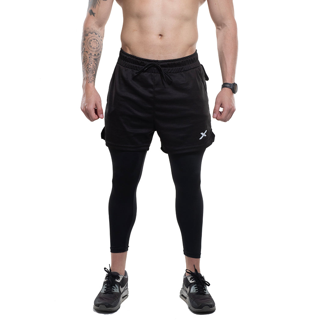 LANÇAMENTO - KIT 1 SHORTS 2 EM 1 DE COMPRESSÃO + 1 CALÇA 2 EM 1 DE COMPRESSÃO