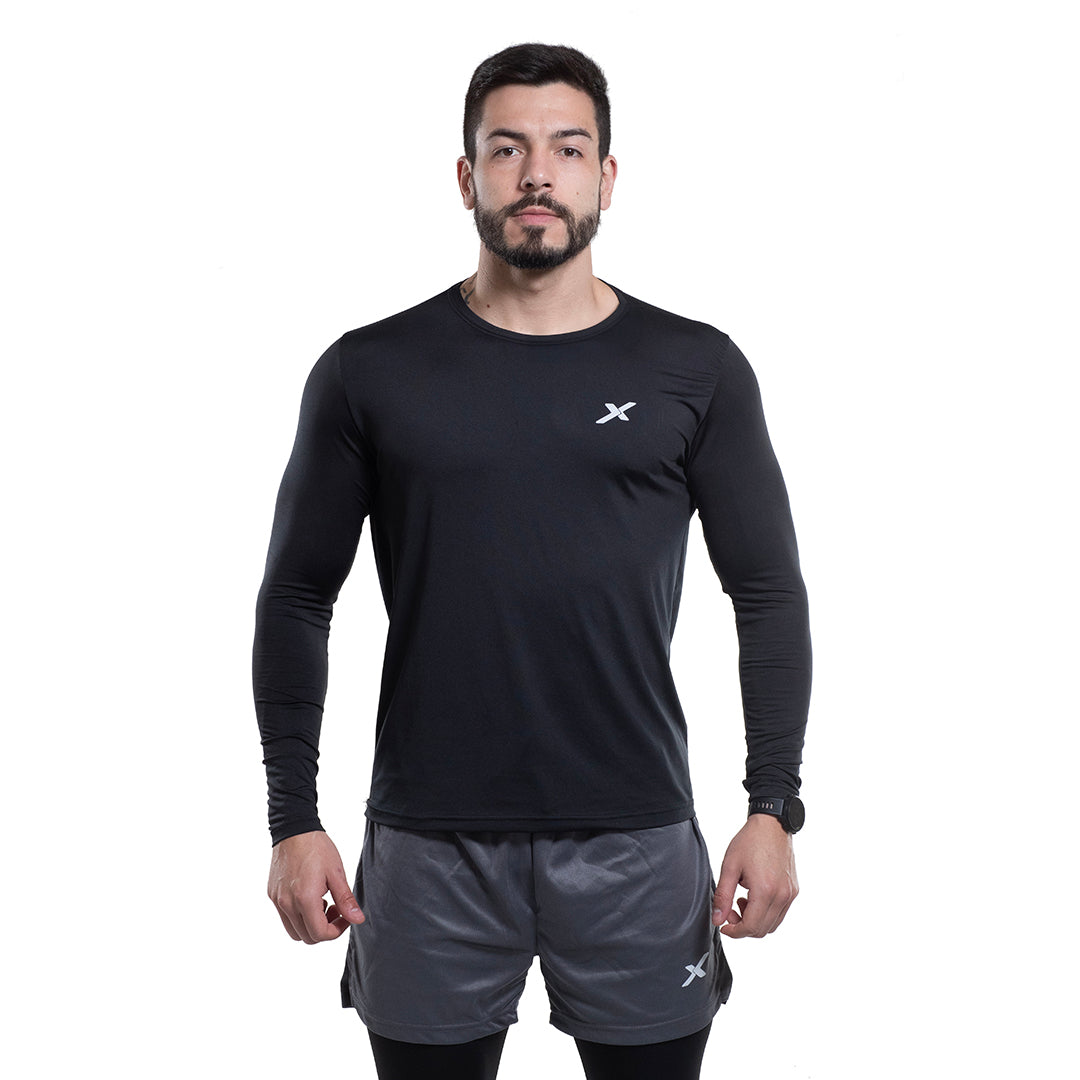 Camiseta Manga Longa Branca Dry Fit - Proteção UV 50+