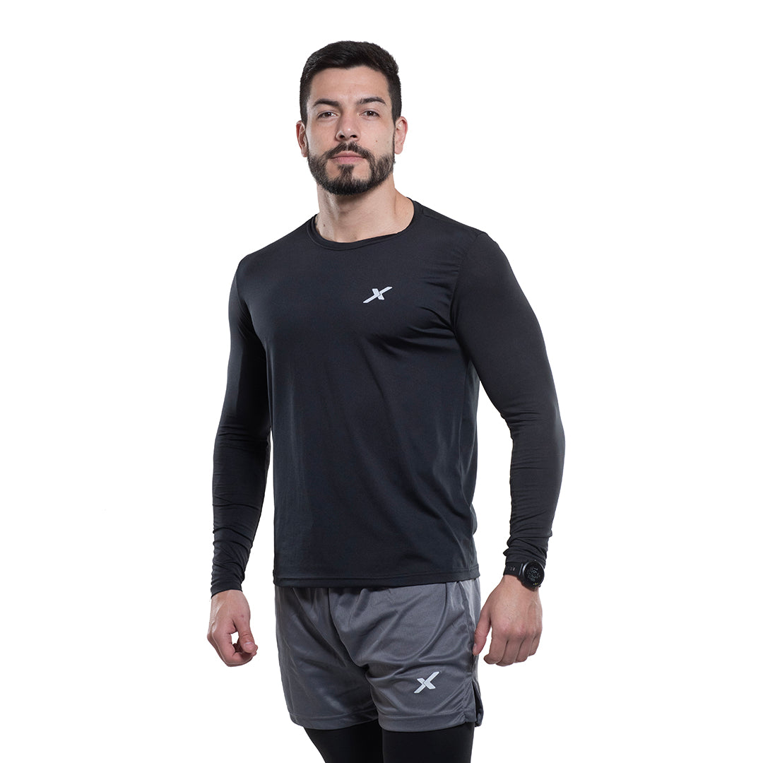 1 CAMISETA MANGA LONGA UV DE COMPRESSÃO + 1 CALÇA 2 EM 1 DE COMPRESSÃO
