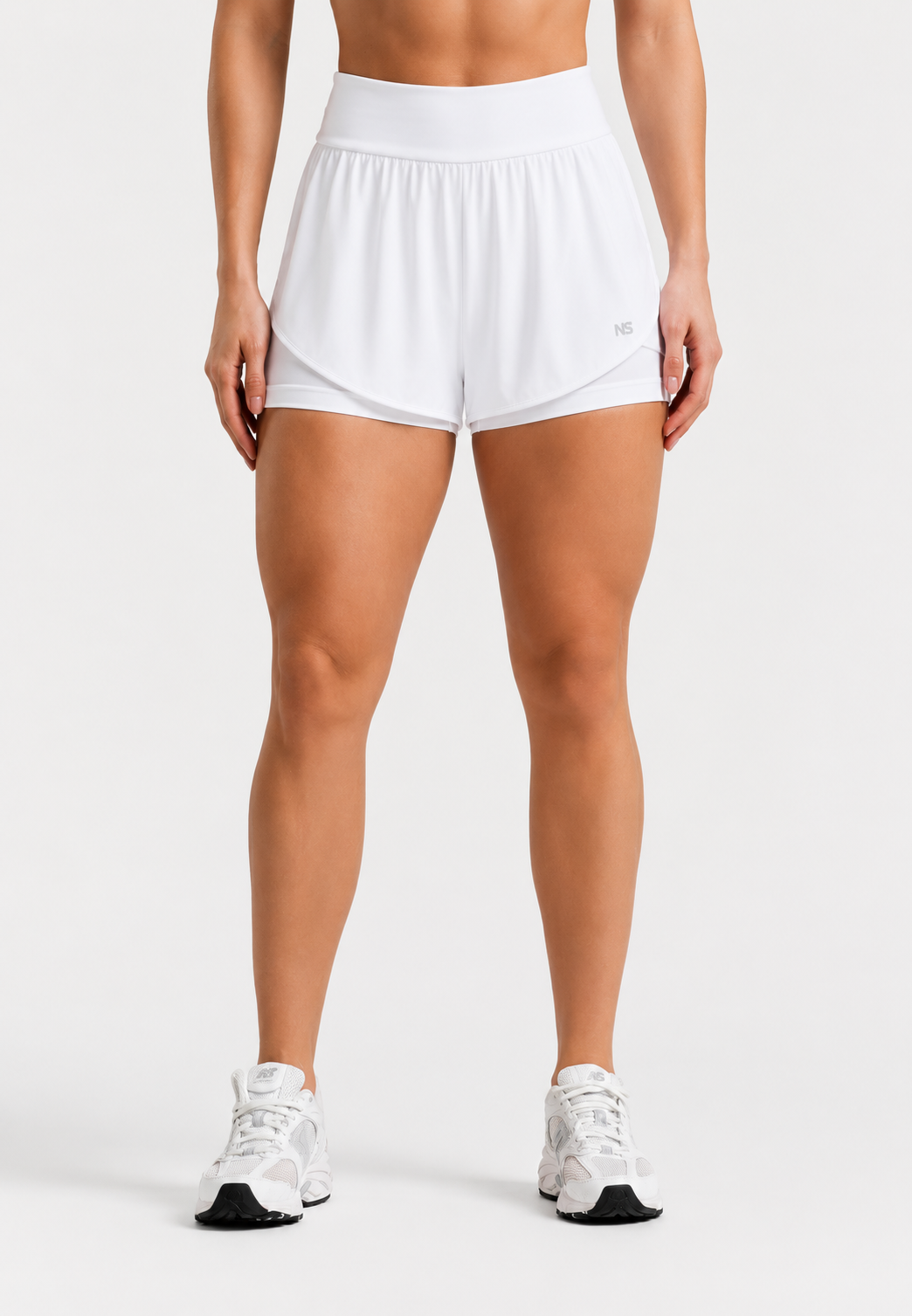 Short Duplo com Cós Anatômico - Branco