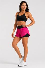 Short Duplo com Cós Anatômico - Rosa