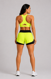 Short Fem Duplo com Cós Anatômico - Verde
