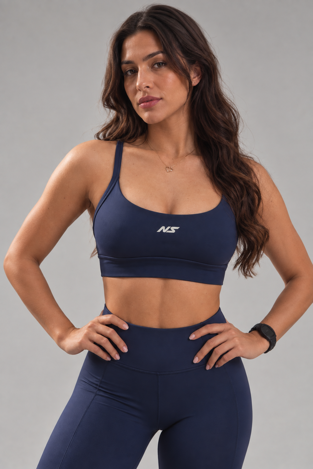 Top Alça Fina Feminino Fitness Azul Marinho