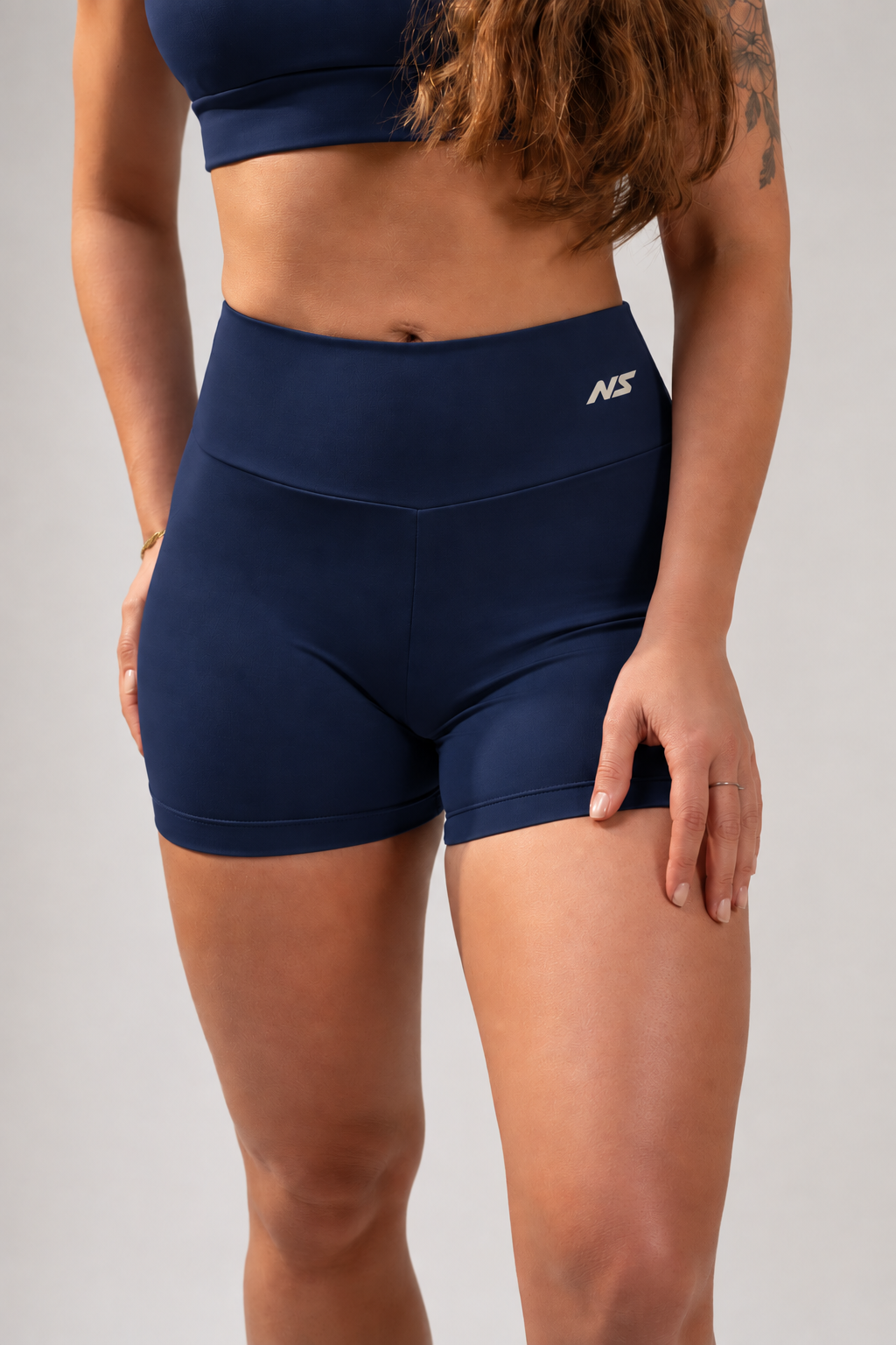 Shorts Compressão Feminino Fitness Azul Marinho