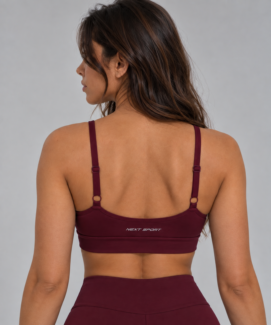 Top Alça Fina Feminino Fitness Vinho