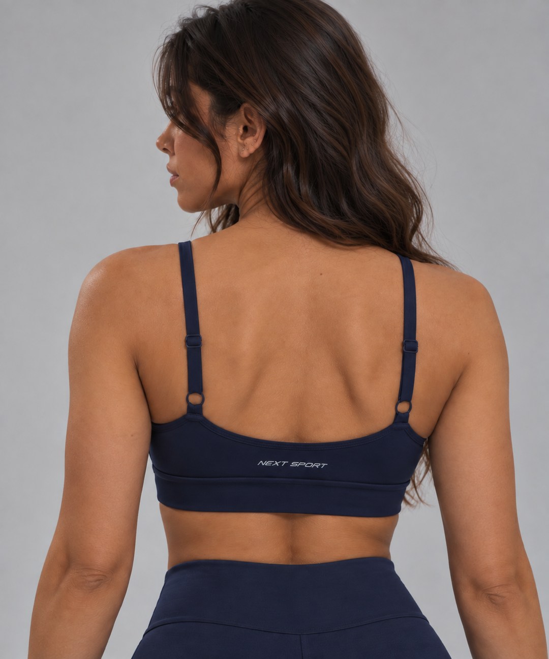 Top Alça Fina Feminino Fitness Azul Marinho