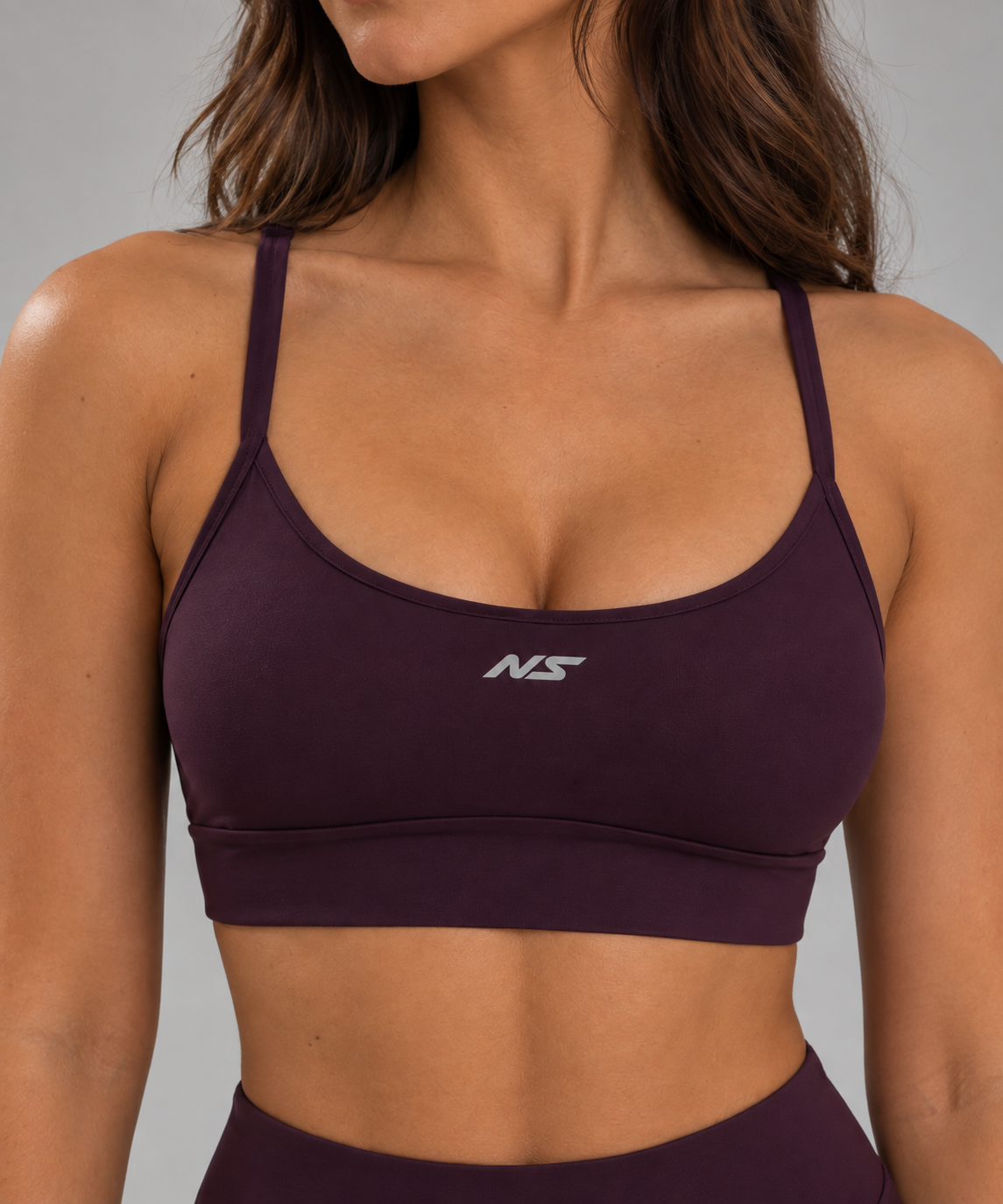 Top Alça Fina Feminino Fitness Roxo