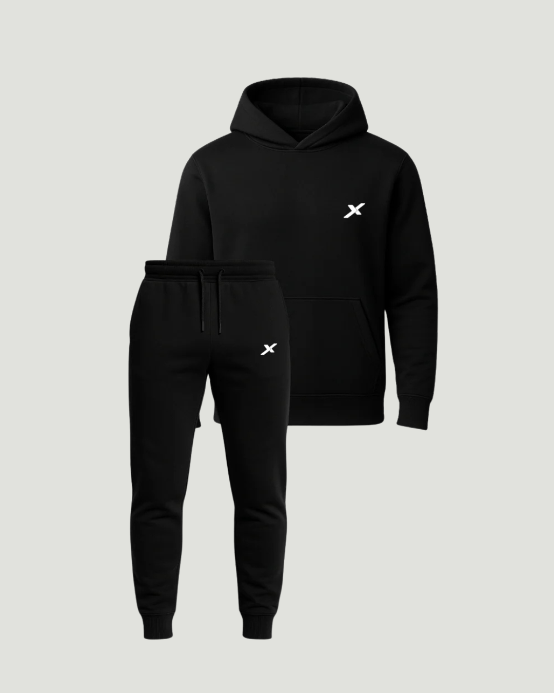 Kit 1 Moletom Canguru com Capuz + 1 Calça de Moletom - All Black