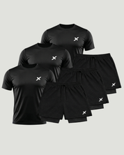 Kit 3 Bermudas + 3 Camisetas Essencial Black