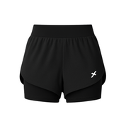 Shorts Feminino 2 em 1 Dryfit Com Dupla Compressão - Preto
