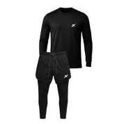 1 CAMISETA MANGA LONGA UV DE COMPRESSÃO + 1 CALÇA 2 EM 1 DE COMPRESSÃO