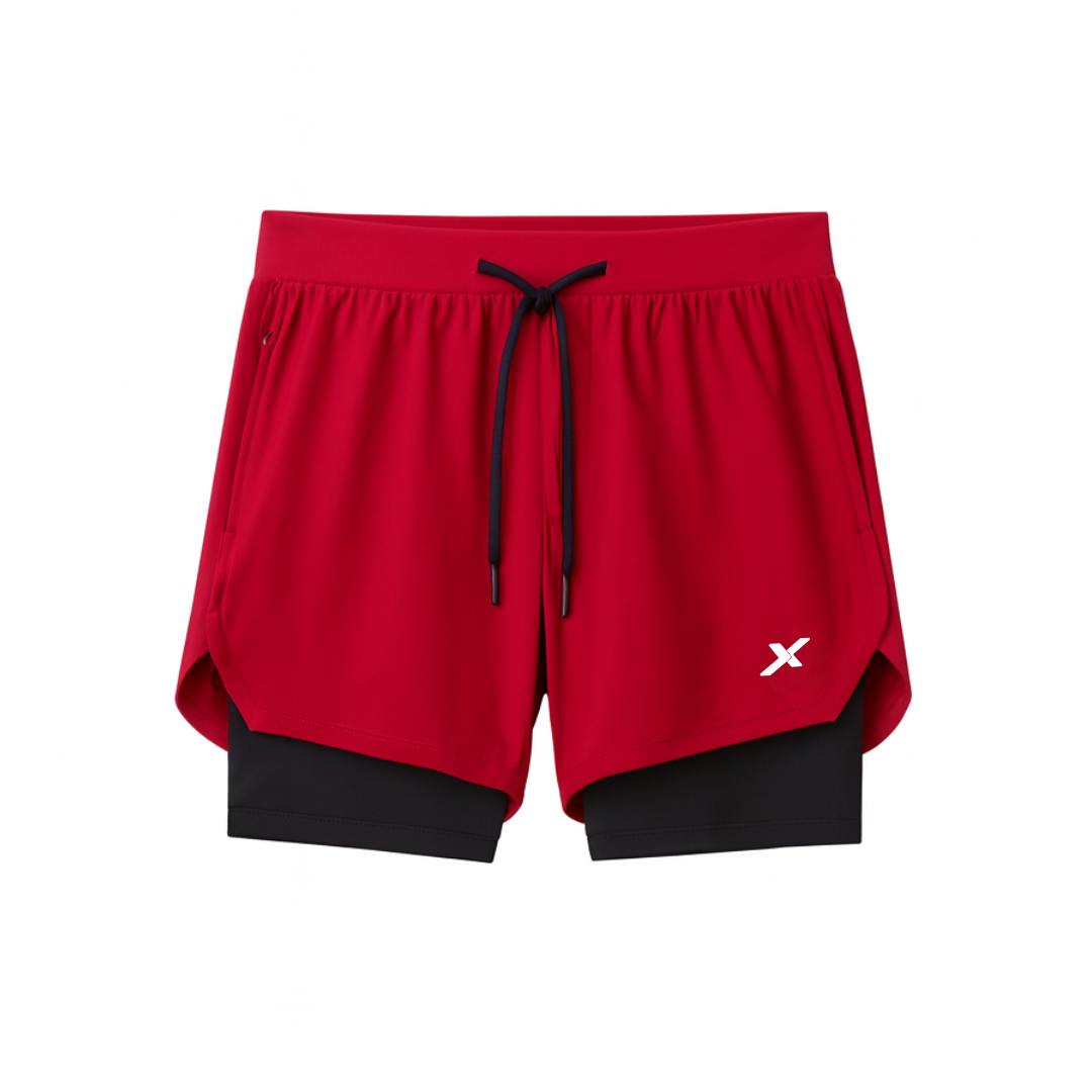 SHORTS DRY-FIT 2 EM 1 DE COMPRESSÃO NEXT - VERMELHO