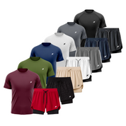 KIT NEXT: 6 CAMISETAS + 7 SHORTS 2 EM 1 DE COMPRESSÃO