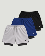 Kit 3 Bermudas Compressão Masculina