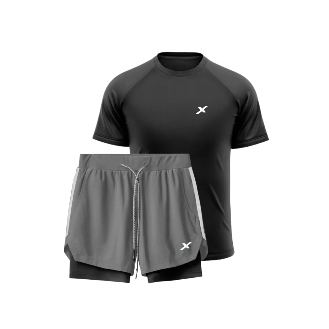 1 CAMISETA DRYFIT + 1 SHORTS 2 EM 1 DE COMPRESSÃO