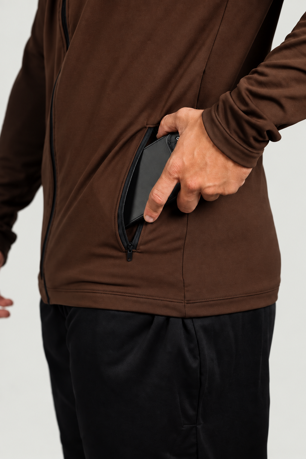 Jaqueta Esportiva Masculina Com Proteção Uv Marrom