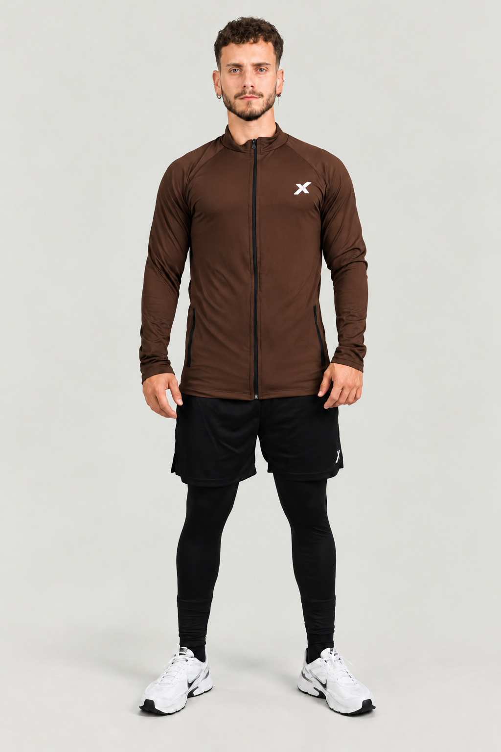 Jaqueta Esportiva Masculina Com Proteção Uv Marrom