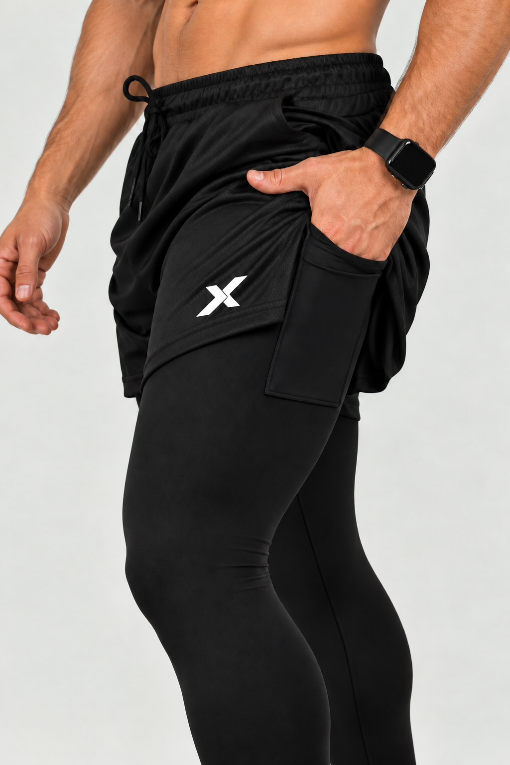BAZAR - Bermuda DUAL PANT 01 com Legg de Compressão