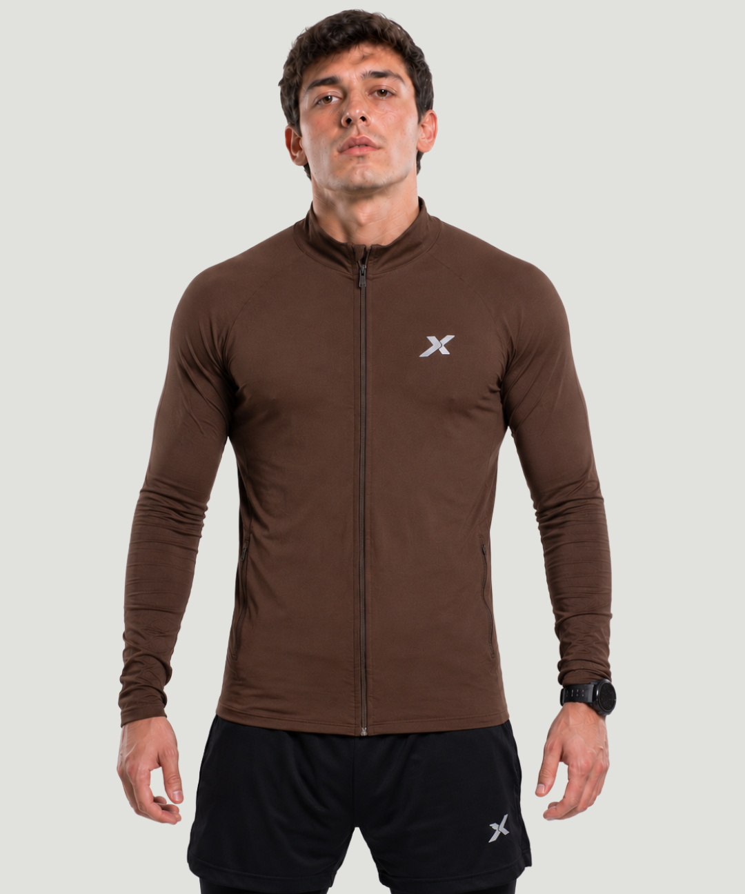 Jaqueta Esportiva Masculina Com Proteção Uv Marrom 1