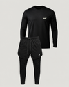 1 Camiseta Manga Longa UV de Compressão + 1 Calça 2 em 1 de Compressão