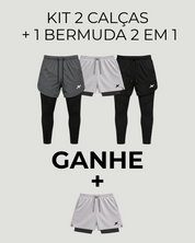 Kit 2 Calças + 1 Shorts + 1 Shorts de Brinde