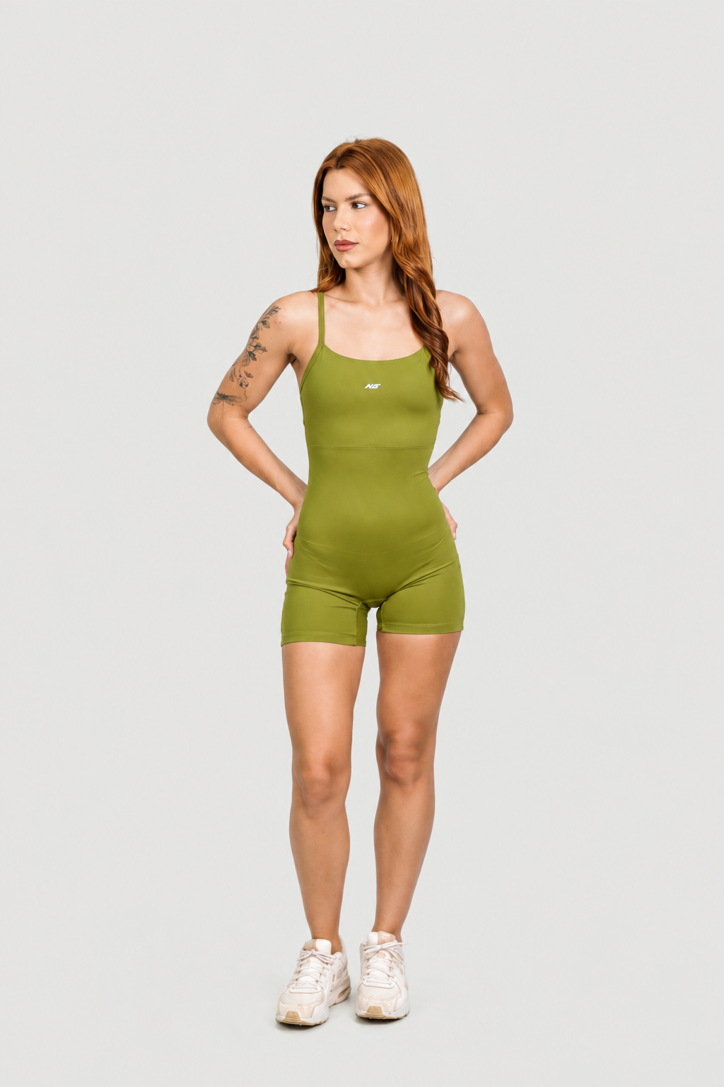 Macaquinho Curto Short Fitness Feminino Militar
