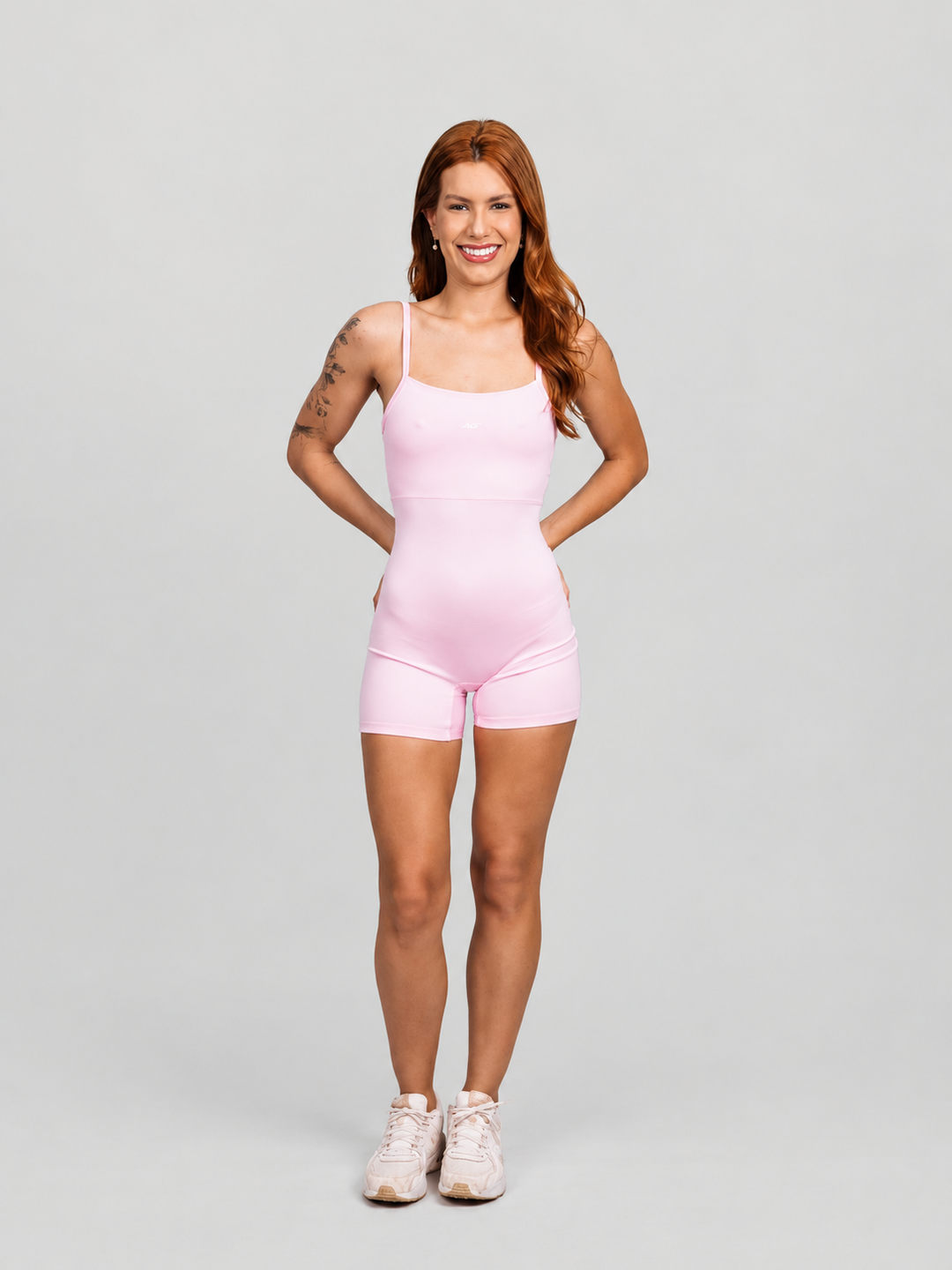 Macaquinho Curto Short Fitness Feminino Rosa