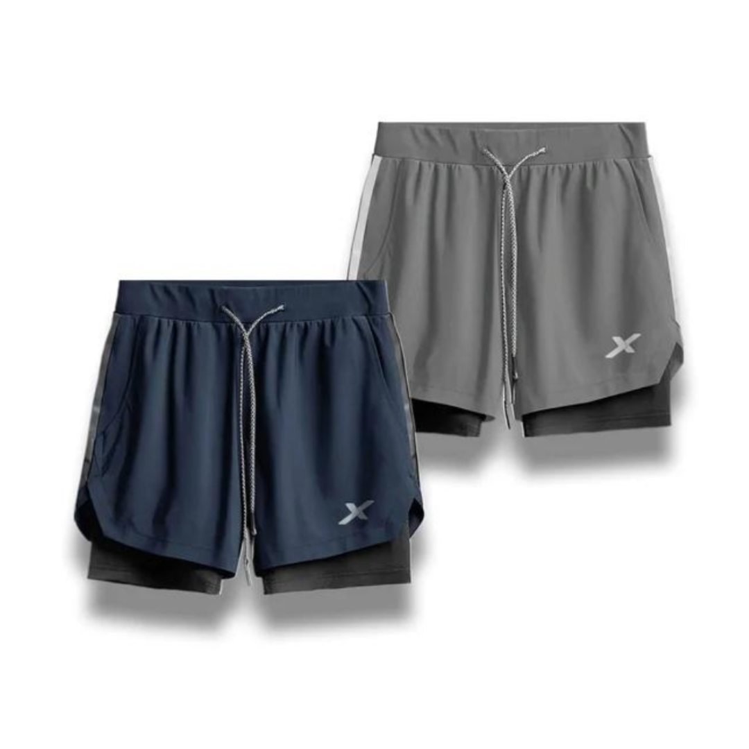 KIT 2 SHORTS DRY-FIT 2 EM 1 NEXT [PAGUE 01 LEVE 02]