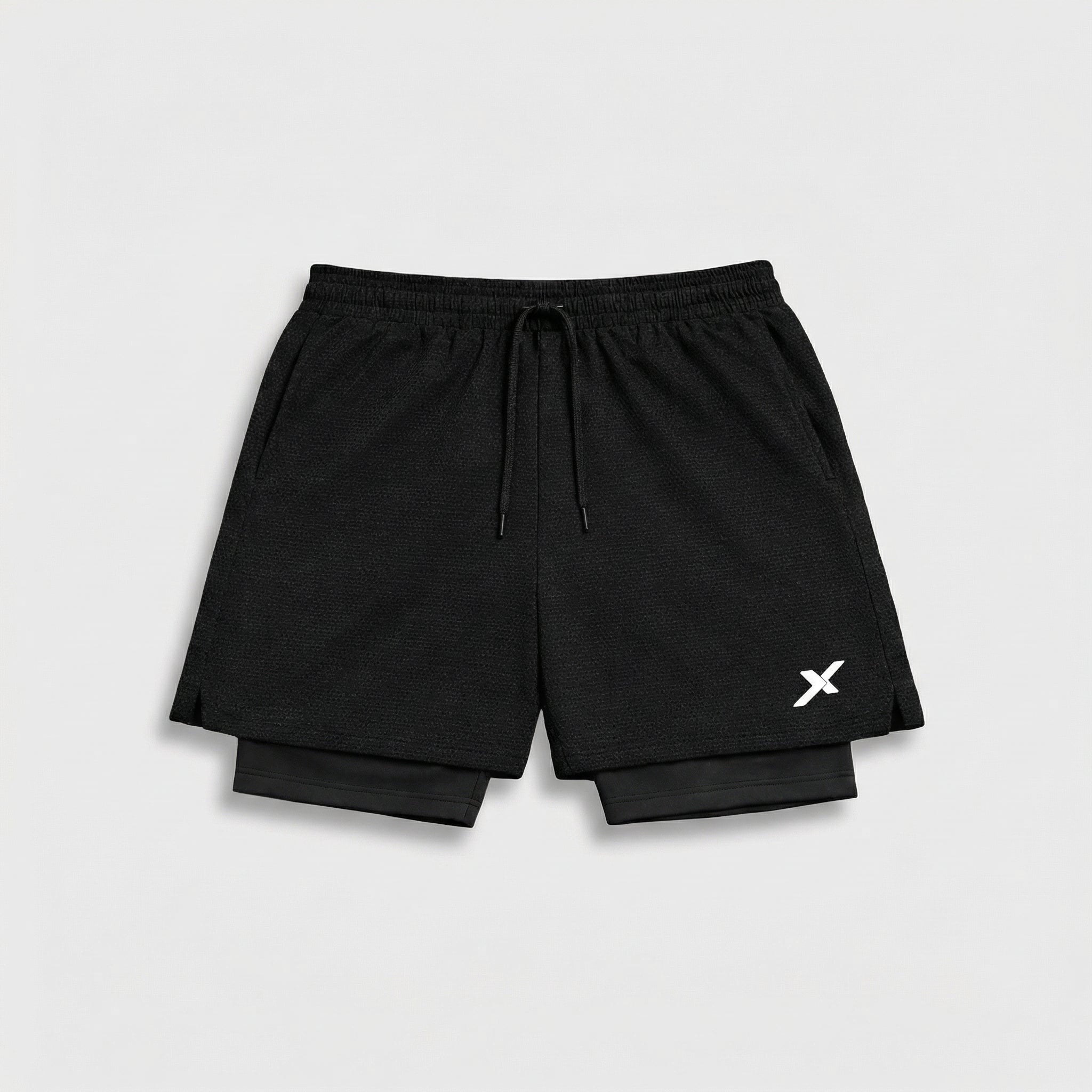 SHORTS DRY-FIT 2 EM 1 DE COMPRESSÃO NEXT - PRETO