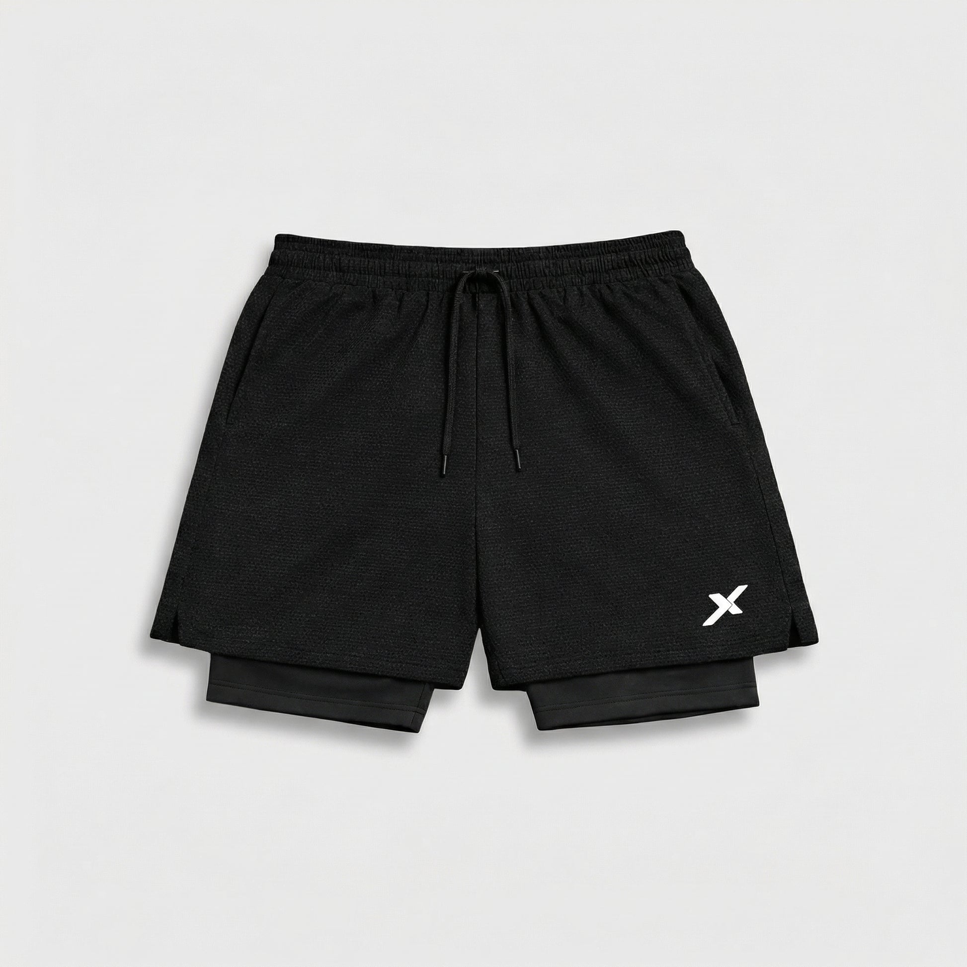 SHORTS DRY-FIT 2 EM 1 DE COMPRESSÃO NEXT - PRETO